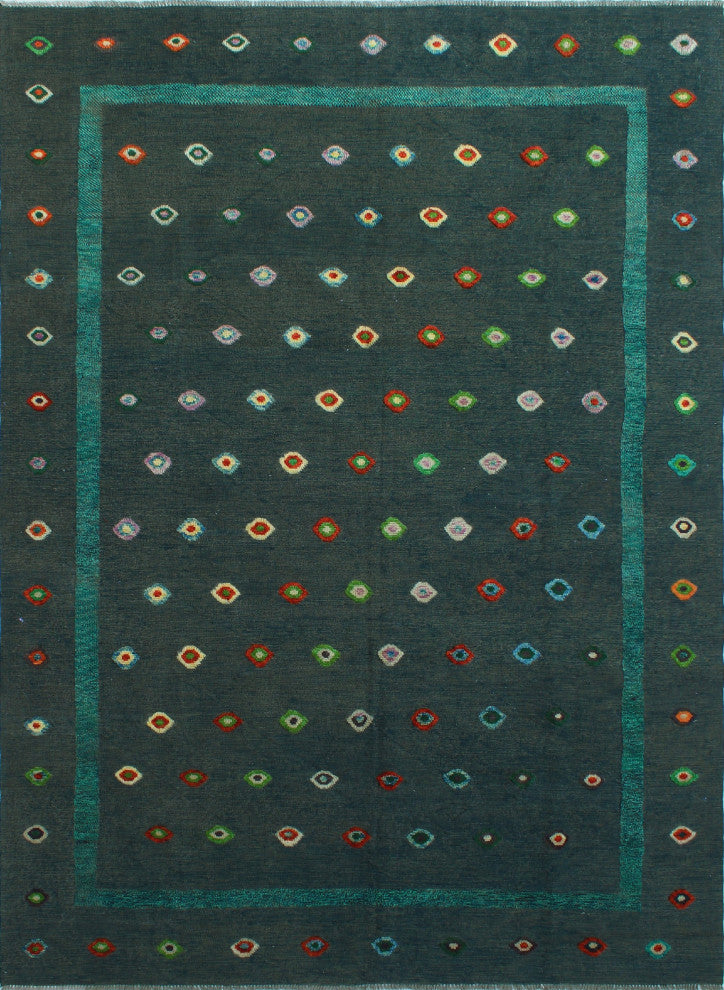 High-Low Kilim Golbahar Blue-Grey Rug