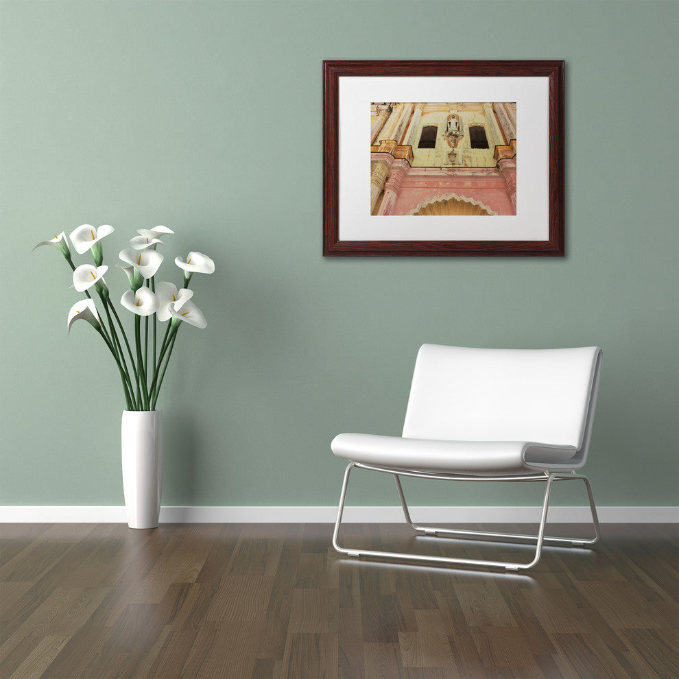 ''Church In Havana'' Matted Framed Art, Wood Frame, White Matte, 20x16