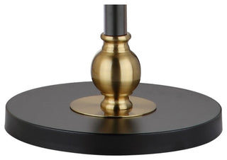 Evans 61" Metal End Table Floor Lamp, Black and Brass