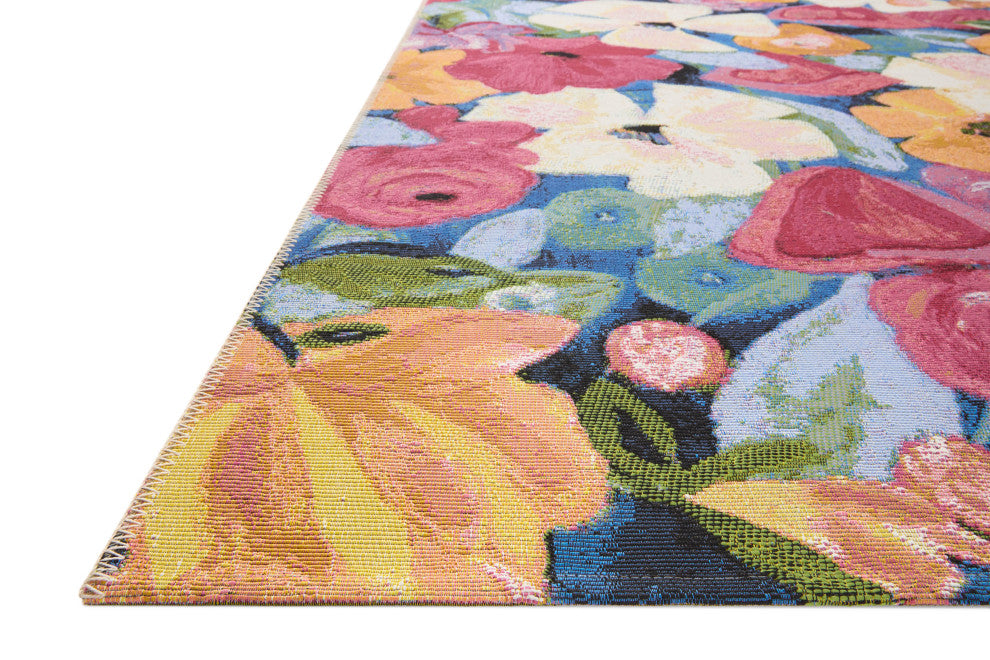Loloi II Botanical Navy/Multi 18"x18" Sample Rug
