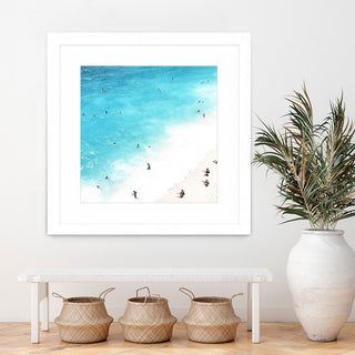 "A day at the beach" Matted and Framed, 36"  x 36"