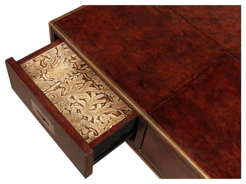 Modern Industrial Leather Desk