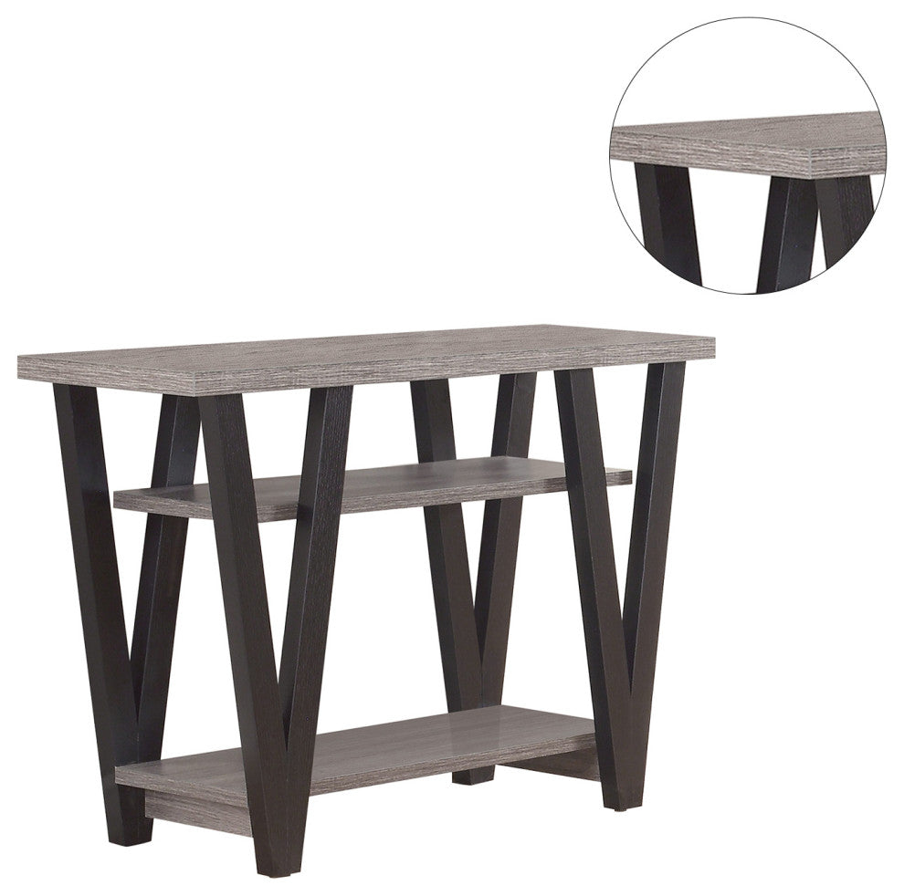 2 Shelf Console Table, Antique Gray