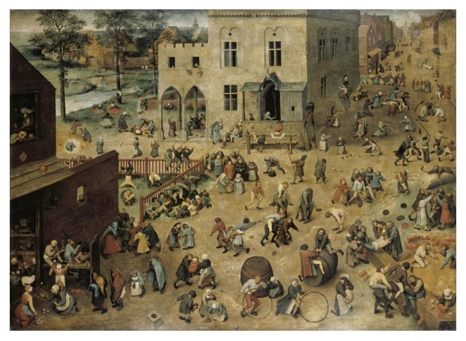 "Children's Games" Digital Paper Print by Pieter Bruegel the Elder, 24"x18"