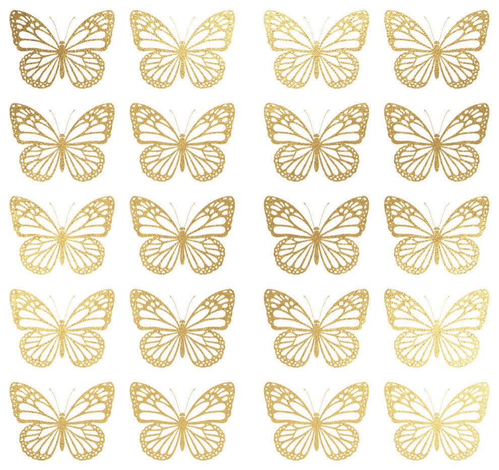 Gold Butterfly Peel And Stick Wall Decals
