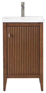 Vanity Art Freestanding Vanity, Walnut, 20", Single Sink, Brushed Nickel