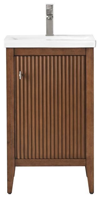 Vanity Art Freestanding Vanity, Walnut, 20", Single Sink, Brushed Nickel