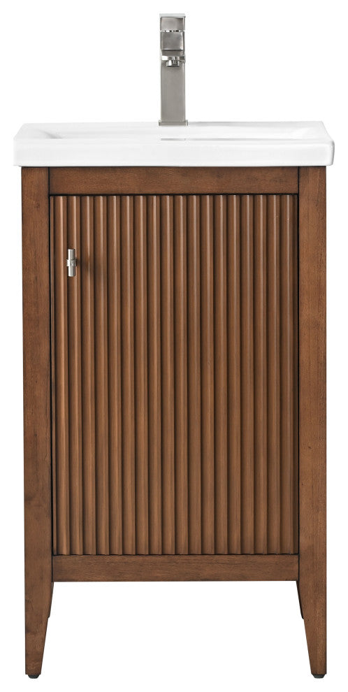 Vanity Art Freestanding Vanity, Walnut, 20", Single Sink, Brushed Nickel