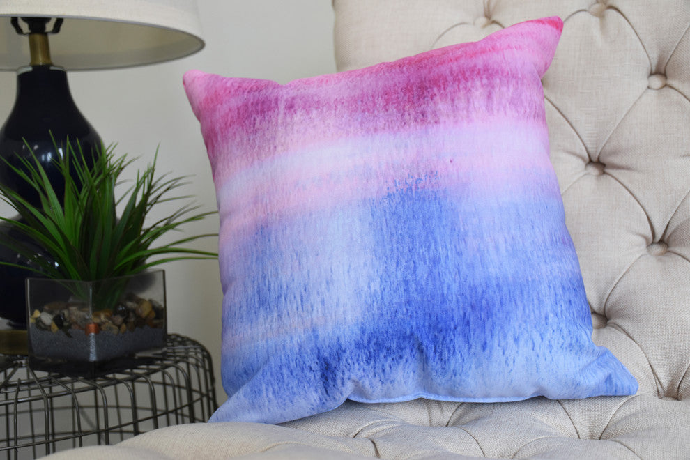 26" Painted Sunset Multi Color Stripe Print Decorative Throw Pillow