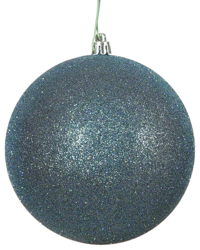 Vickerman N590762Dg 2.75" Sea Blue Glitter Ball Ornament, 12 Per Bag