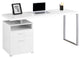HomeRoots 30" White Particle Board and Silver Metal Computer Desk