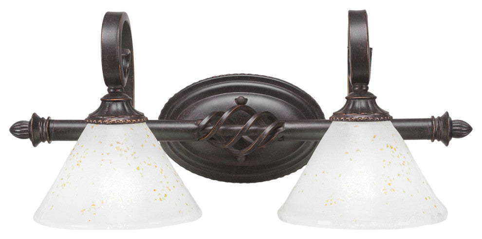Elegante 2-Light Bath Bar, Gold Ice
