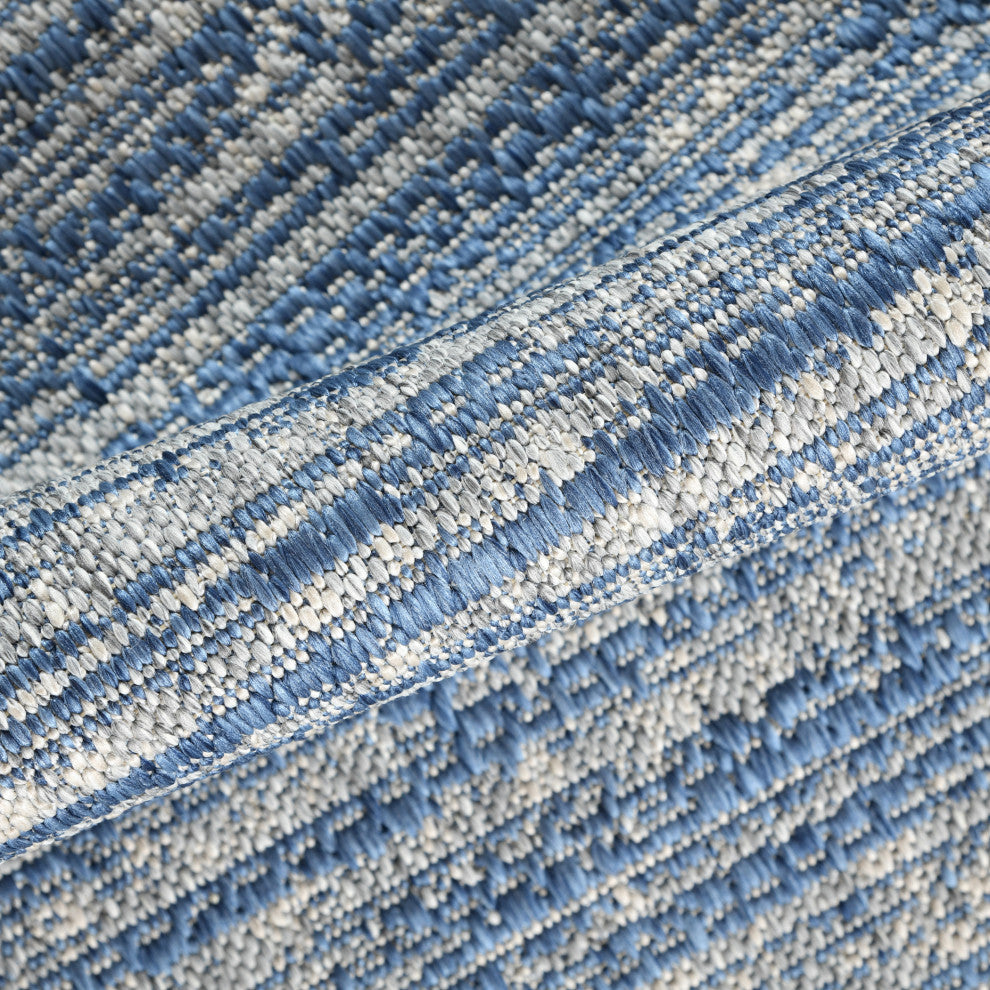 Maryland Cecil Indoor/Outdoor Area Rug, Blue, 8' x 10', Striped