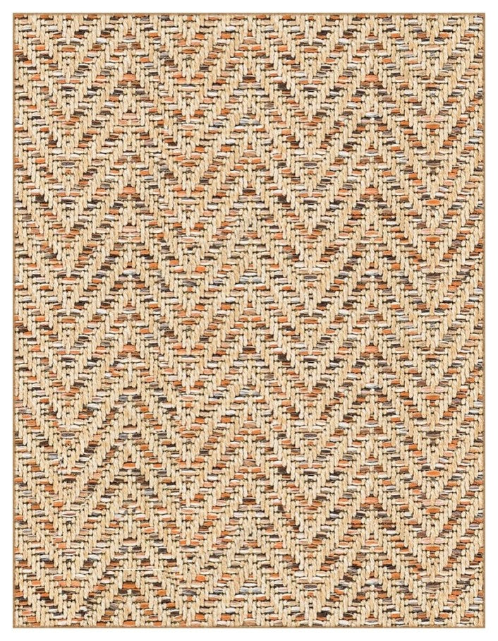 Couristan Tortola Indoor/Outdoor Accent Rugs - 50+ Custom Sizes, Cinnamon, 5'x8'