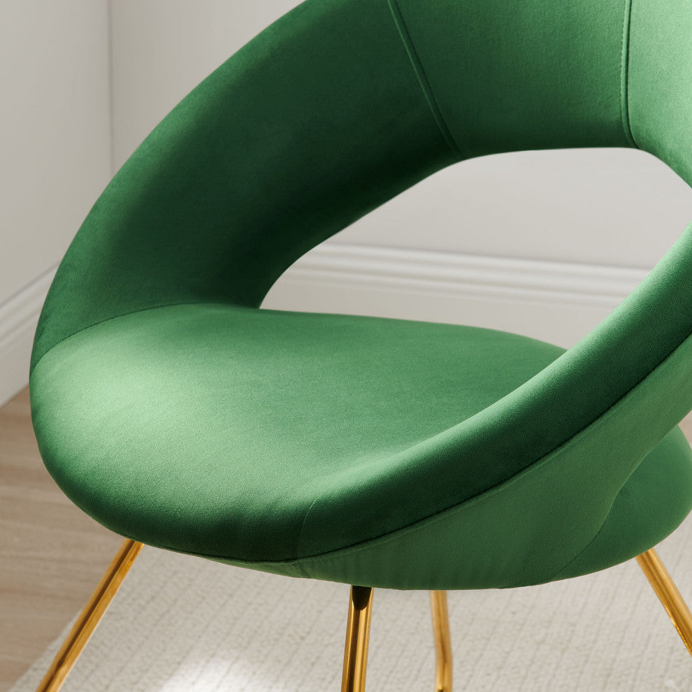 Nouvelle Performance Velvet Dining Chair Set of 2 Gold Emerald -4681