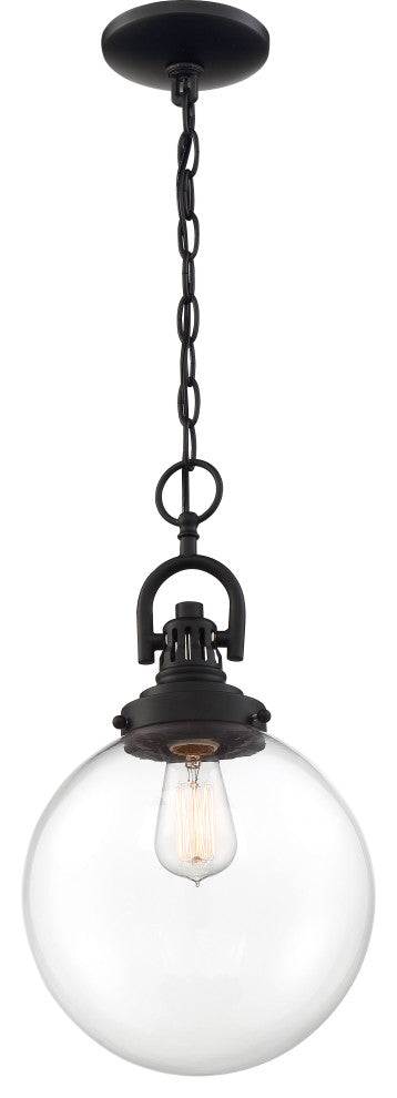 Skyloft -1 Light Pendant - with Clear Glass - Aged Bronze Finish