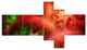 Red Magic Stormy Sky, Abstract Canvas Art Print, 60"x32", 5 panels