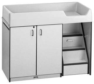 Rainbow Accents Diaper Changer with Stairs - Right - Black