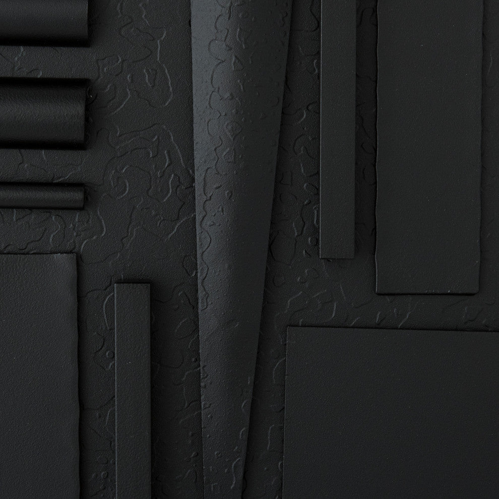 Portico Pendant, Black, Natural Iron Accent