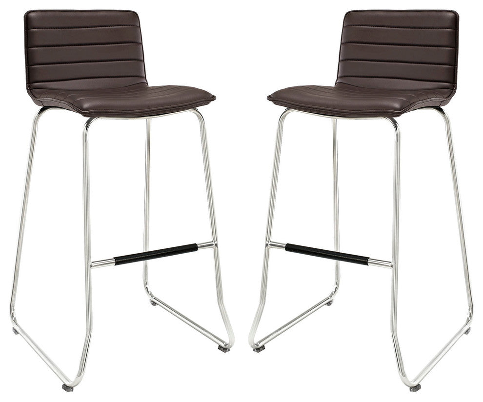 Modern Brown Dive Bar Stool Set of 2