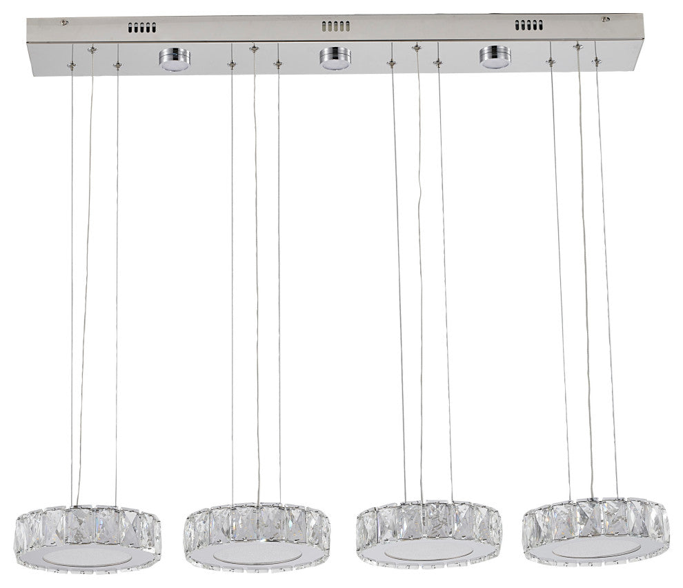 Bethel International FT15-4 7-Light LED Island Lighting, Chrome