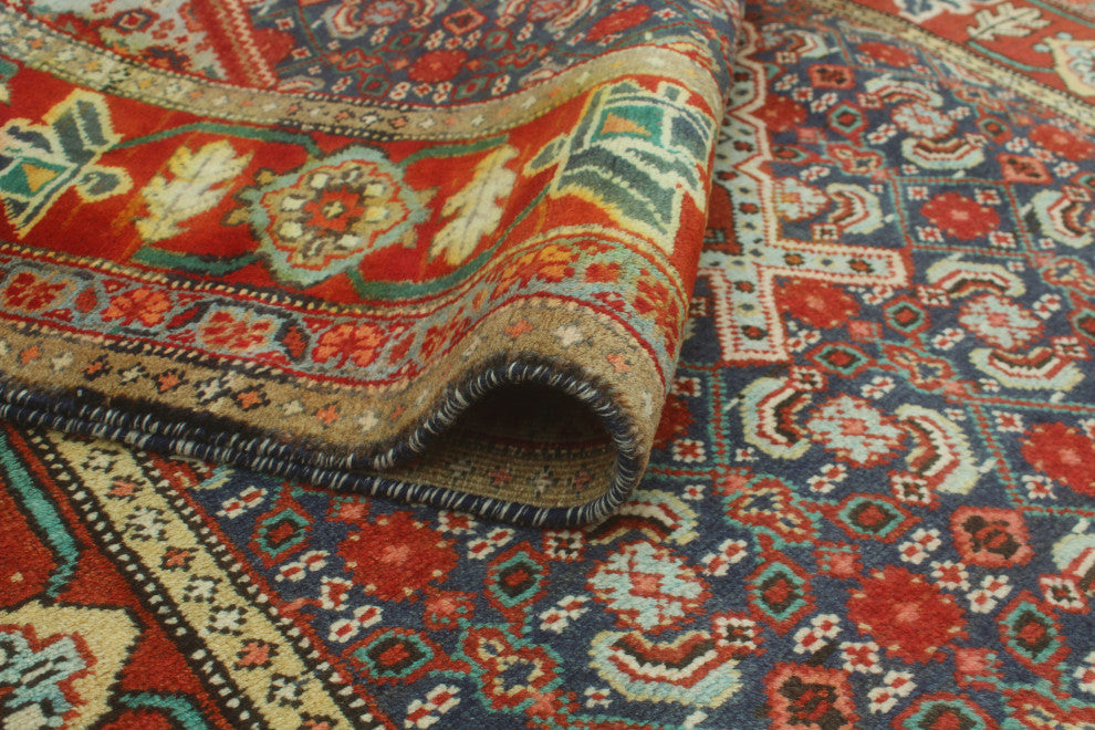 Semi-Antique Andie Rust/Navy Runner, 3'11x10'3