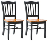 Shaker Dining Chairs, Set of 2, Black and Oak