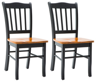 Shaker Dining Chairs, Set of 2, Black and Oak