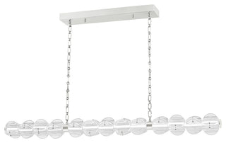Lindley LED Island Light, Polished Nickel Frame, Etched Shade