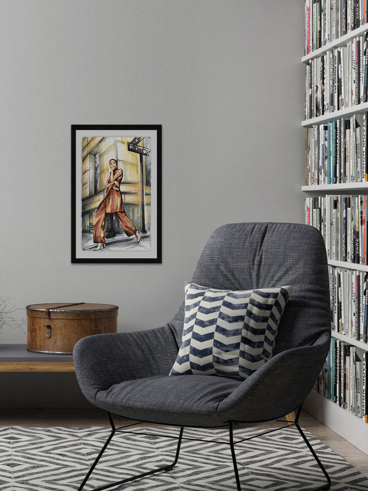 "Corner Street Fashion" Framed Painting Print, 30"x45"