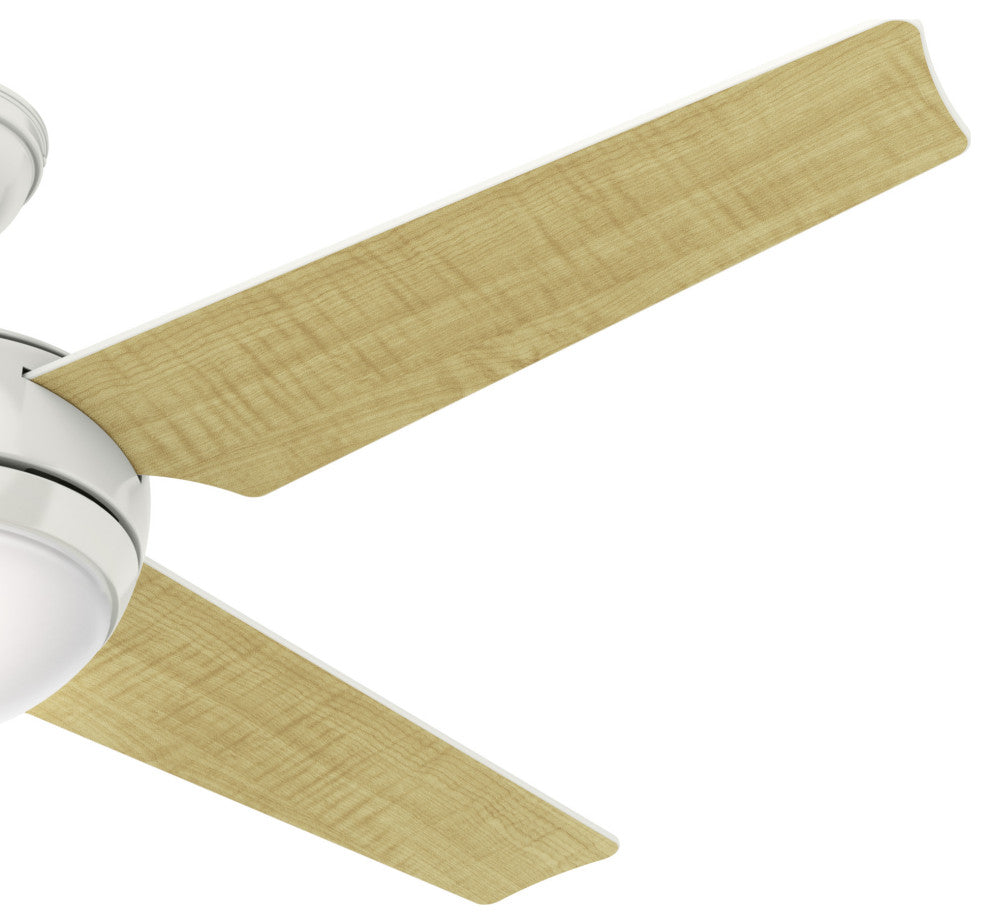 Hunter Fan Company Sonic Ceiling Fan With Light and Handheld Remote, White