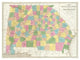 "Map of Georgia & Alabama, 1839" Digital Paper Print by David H. Burr, 24"x19"
