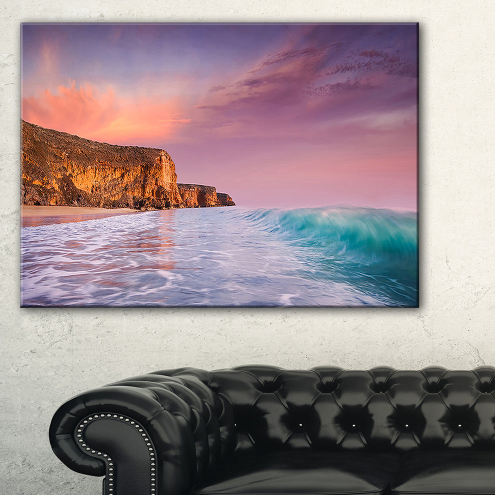 "Beautiful Paradise Sunset" Extra Large Seascape Art Canvas, 40"x20"