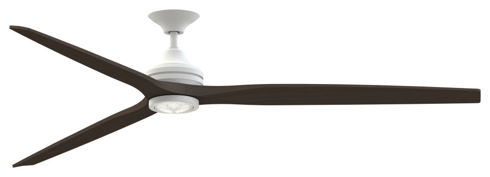 Fanimation Spitfire 84" Fan/LED Light, matte White, Matte White/Dark Walnut Wood Blades
