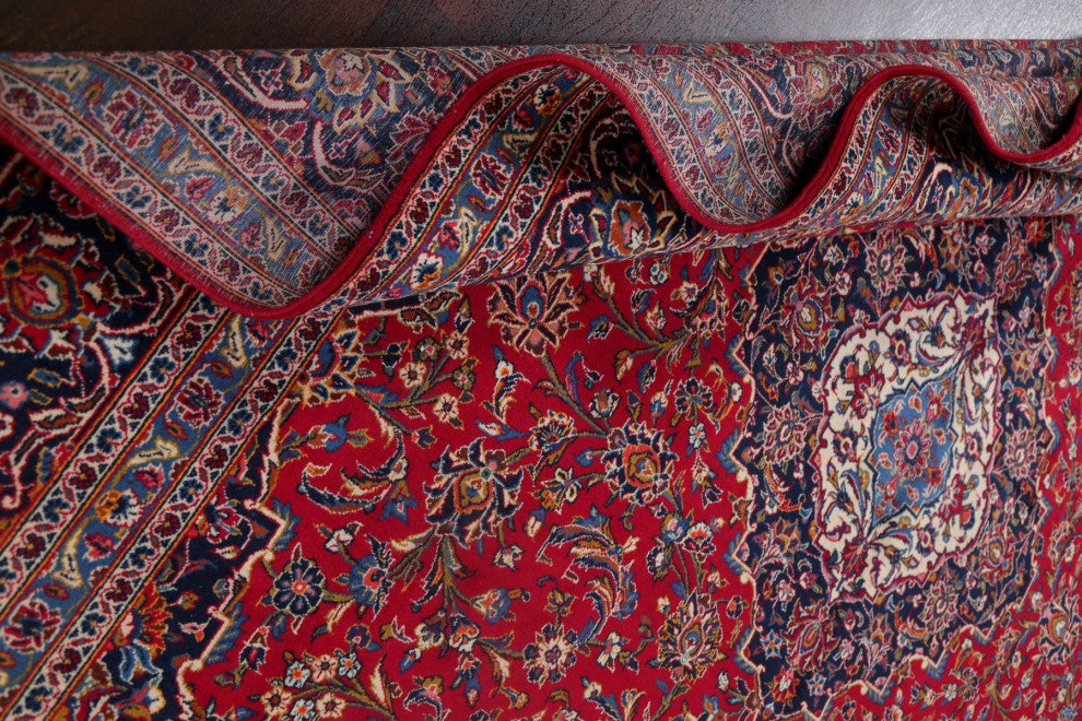 Consigned, Vintage Handmade Oriental Traditional Persian Area Rug, Red, 10x14