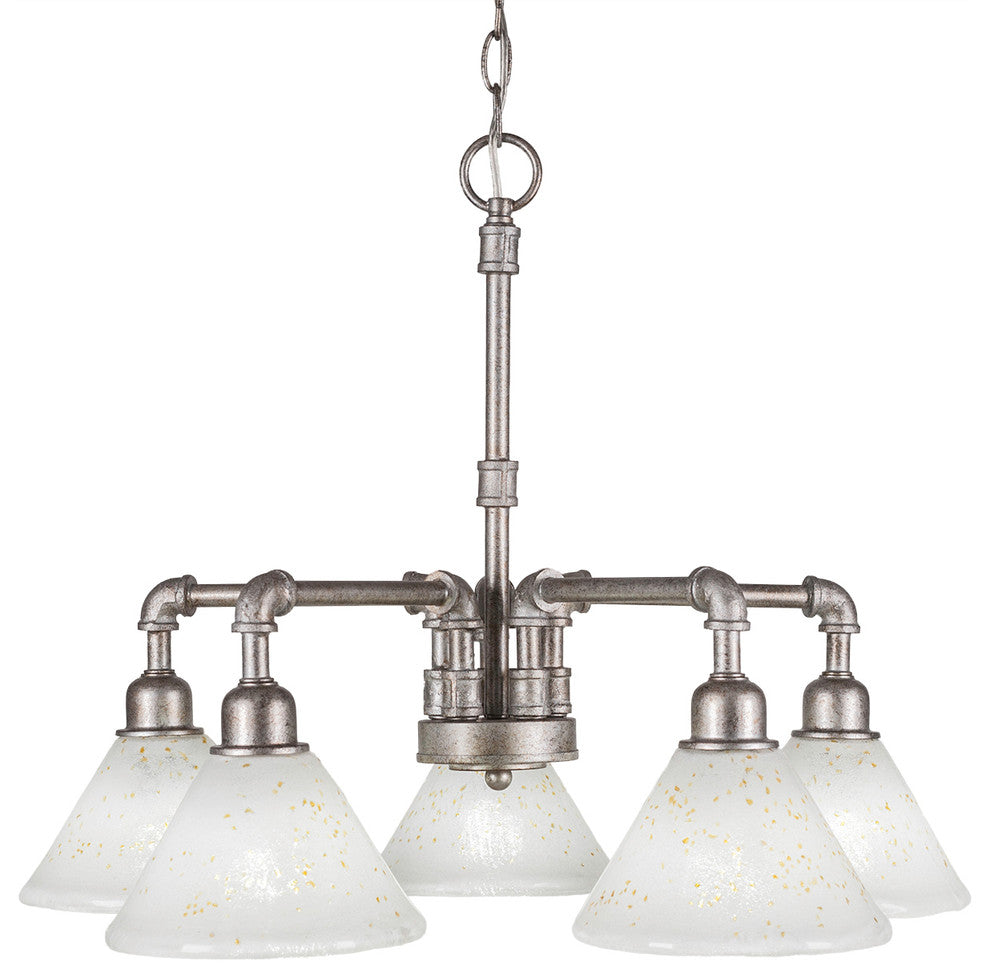 Chandeliers, 7" Gold Ice Glass