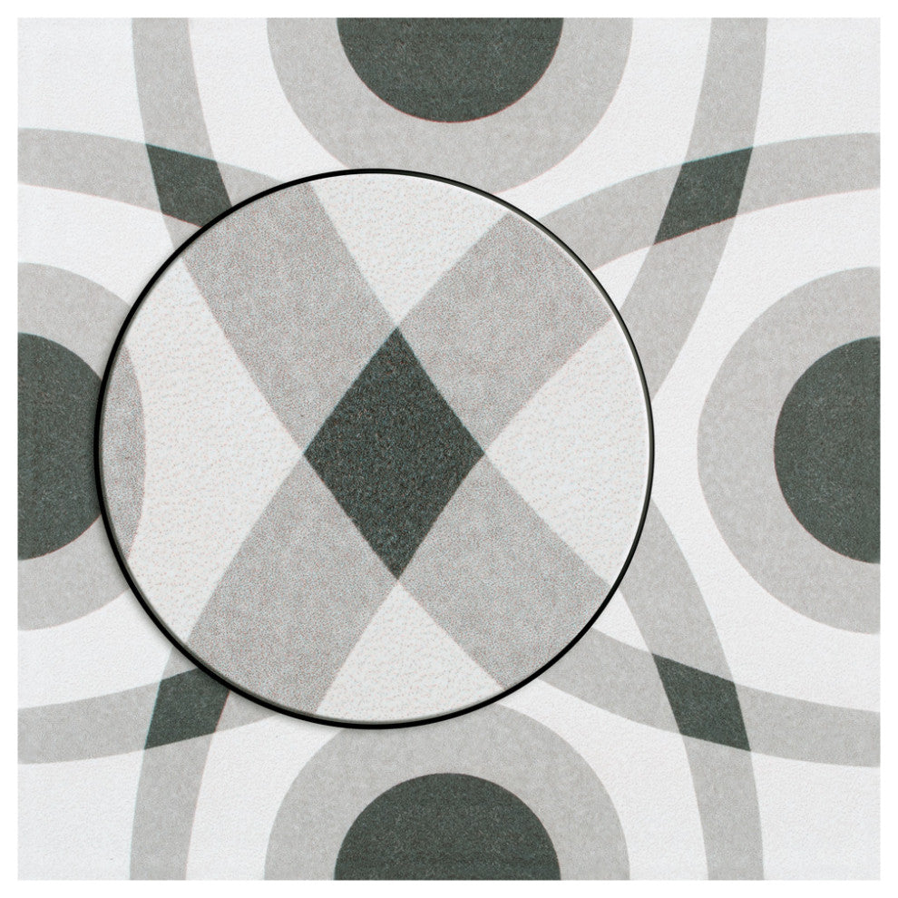 Twenties Ceramic Floor and Wall Tile, Circle