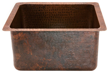 Premier Copper Products BREC16DB 16" Gourmet Rectangular Copper Bar/Prep Sink