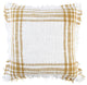 White Gold Open Plaid Textured Throw Pillow