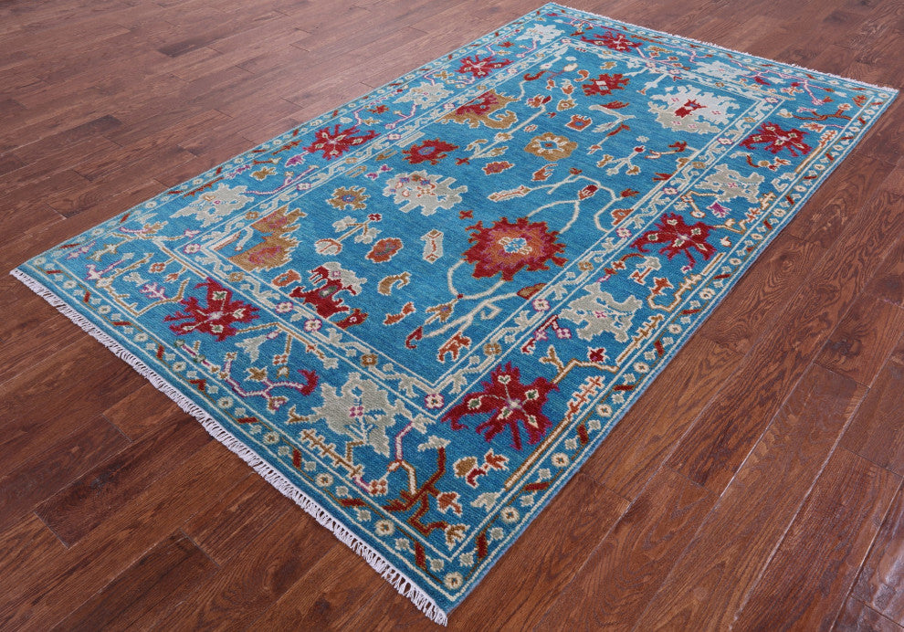 5' 1" X 8' 5" Turkish Oushak Handmade Wool Rug - Q15873