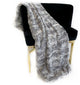 Silver Wild Rabbit Faux Fur Luxury Throw Blanket, Blanket 80Lx90W Twin XL