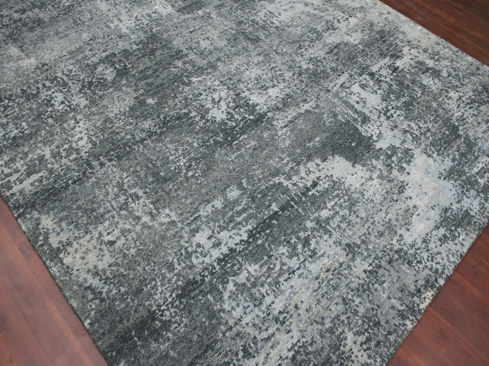 Amer Rugs Serena SER-12 Charcoal Gray Hand-knotted - 10'x14' Rectangle Area Rug