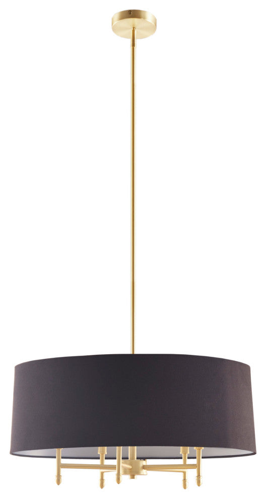 Hampton Hill 5-Light Dimmable Adjustable Height Chandelier, Gold/Black