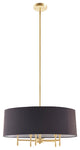 Hampton Hill 5-Light Dimmable Adjustable Height Chandelier, Gold/Black