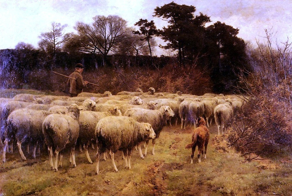 Cornelis Van Leemputten A Return of the Flock, 18"x27" Wall Decal