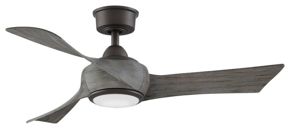 Fanimation Wrap Custom Ceiling Fan Matte Greige/Weathered Wood/LED Light, 44"