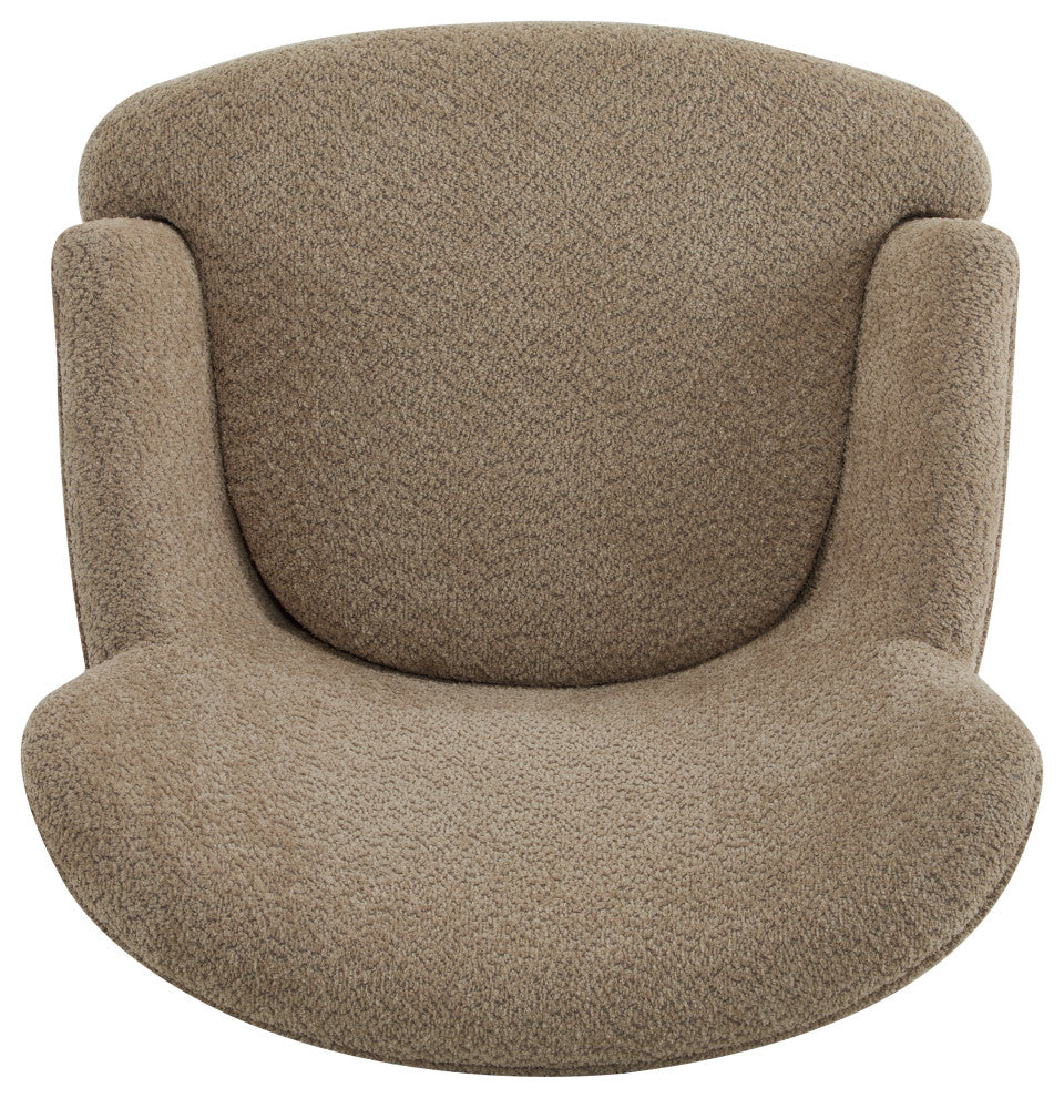 Gerald Boucle Upholstered Club Chair and Ottoman Set, Brown