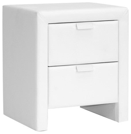 Frey Upholstered Nightstand, White