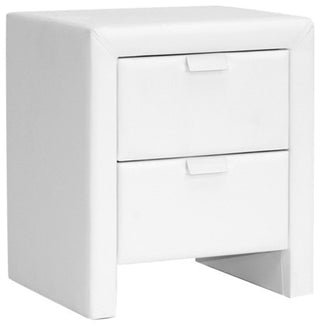 Frey Upholstered Nightstand, White