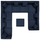 Saybrook Outdoor Patio Upholstered 10-Piece Sectional Sofa Navy
